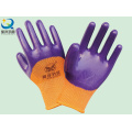 Poliéster Shell Nitrilo guantes de trabajo de seguridad recubiertos (N6011)